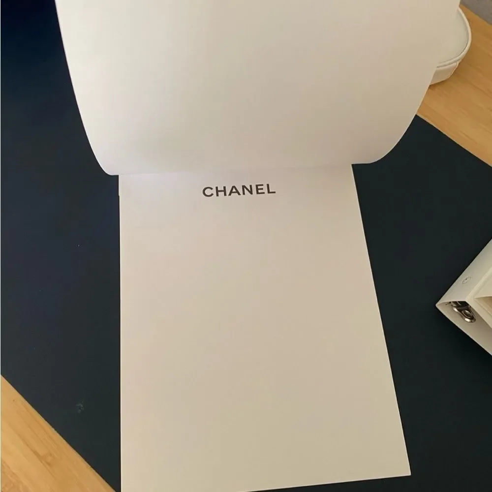 Rare Chanel collectors item stationary : folders, writing pad, binders and pouch